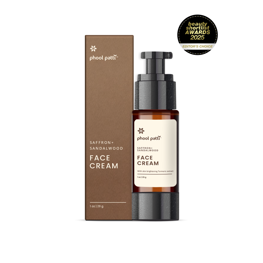 Saffron & Turmeric Face Cream – Phool Patti’s award-winning organic formula for soft, glowing skin. Shop clean beauty in California with Phool Patti today!