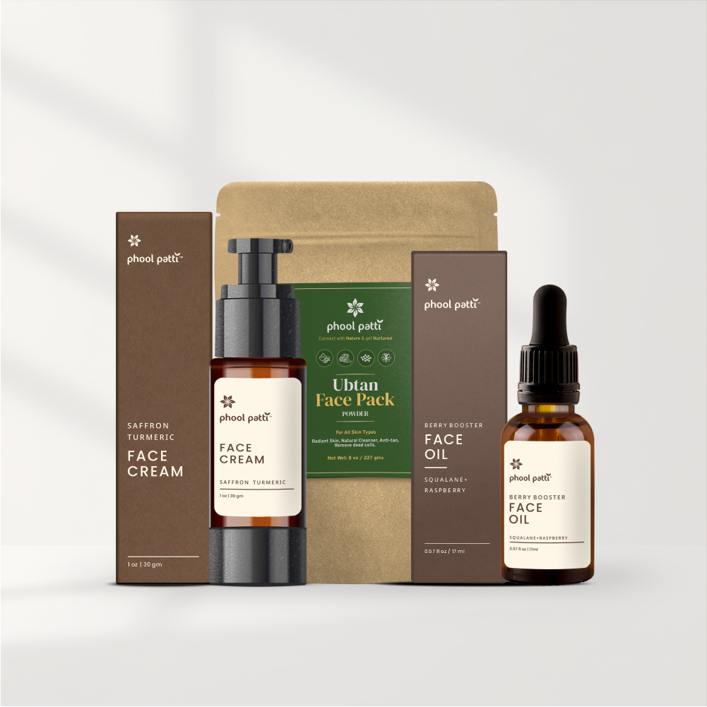 Face Oil + Face Cream + Ubtan Face Pack