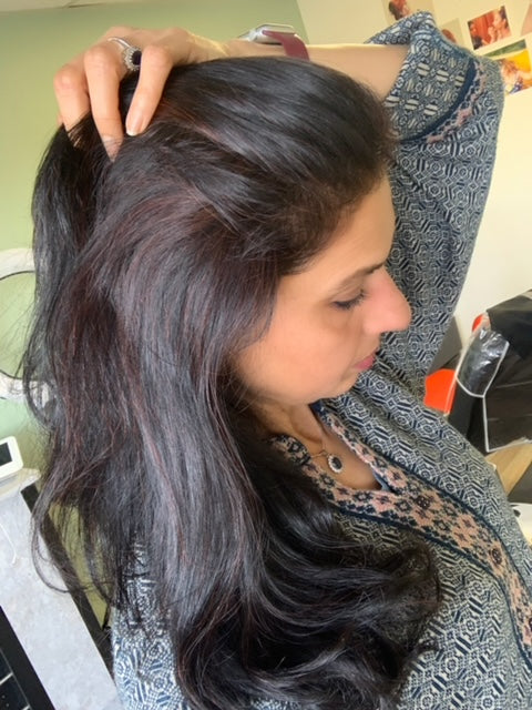 Phool patti henna paste conditions the hair and changes colour tones.